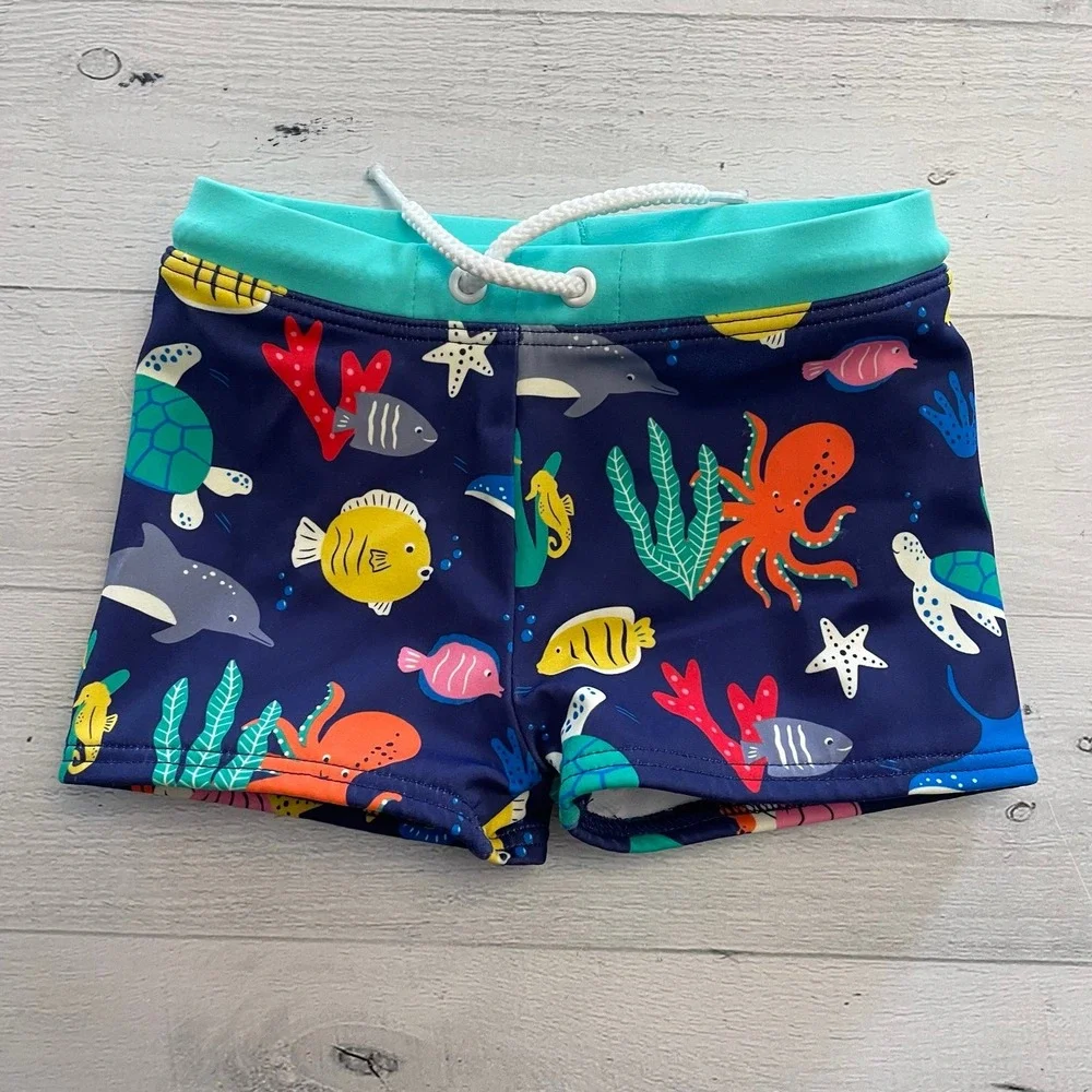 Baby boden colorful sea animals swim shorts 3-6‎ months